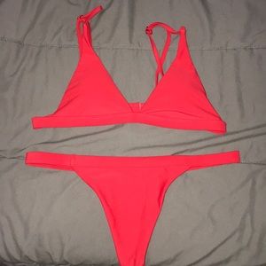 Red Triangle Top Cheeky Bottom Bikini